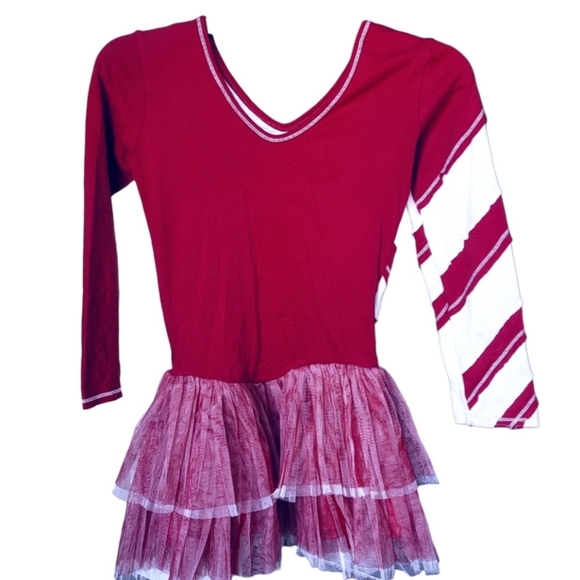 Ooh La La Couture Striped Tiered Tulle Skirt Holiday Dress, Size 10 - Picture 4 of 5